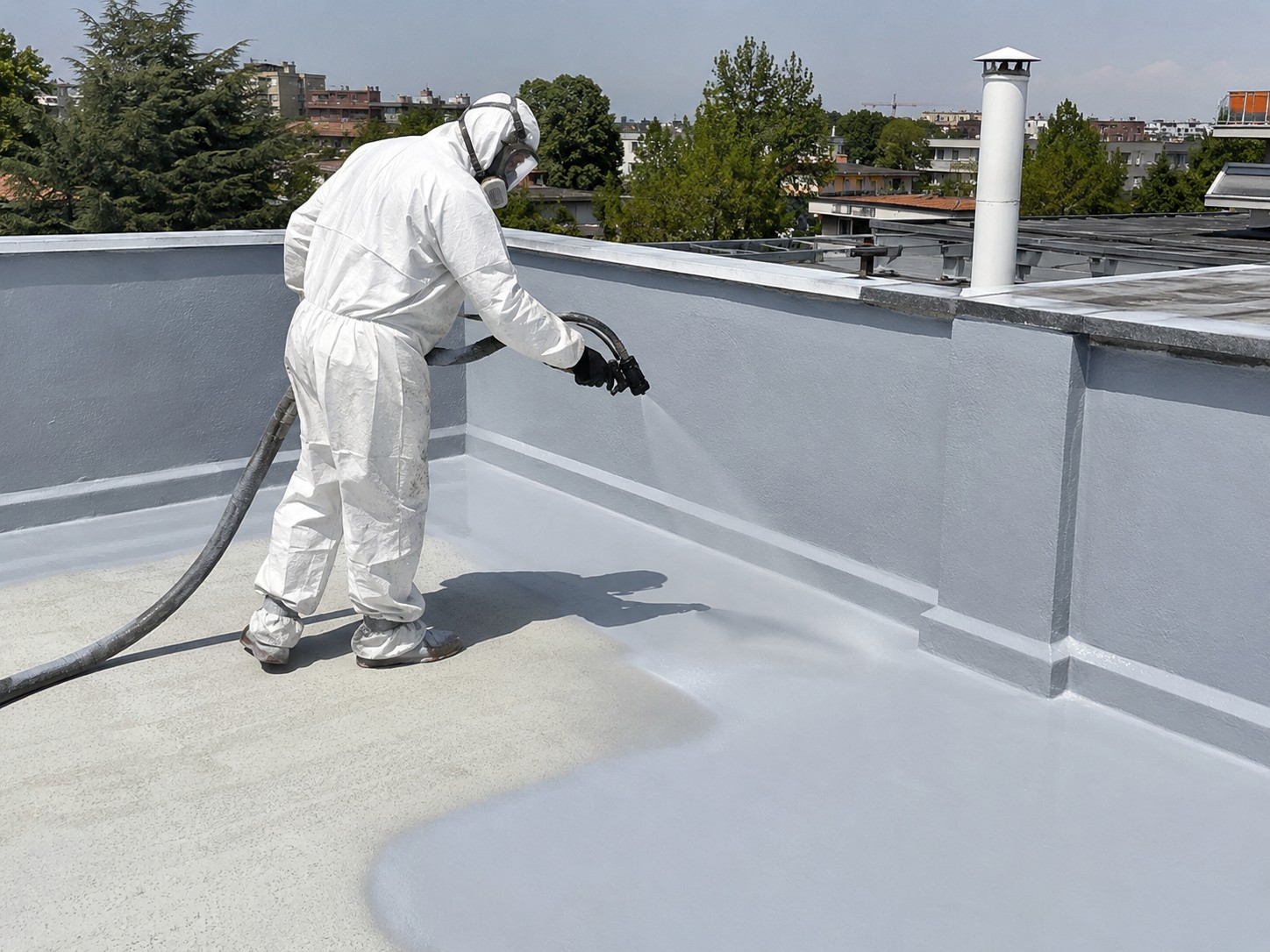 Applicazione reale di rivestimento a spruzzo su una superficie tecnica